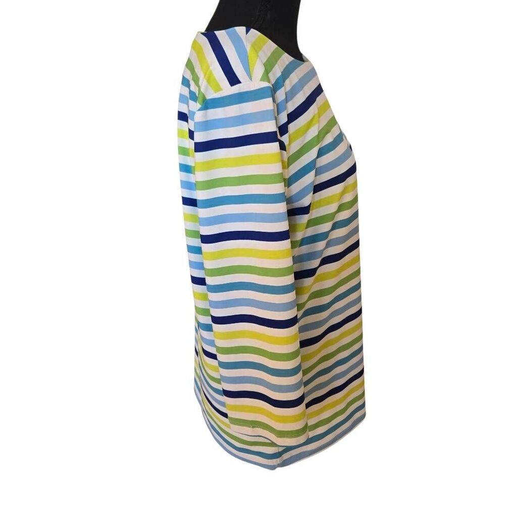 Peck & Peck Womens Multicolor Striped Casual Top Medium - Picture 5 of 10